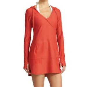 Athleta Coverup Top Women's Small Wick It Wader Hooded Long Sleeve‎ Stretch